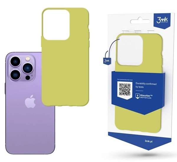 Ochranný kryt 3mk Matt Case pro Apple iPhone 14 Pro Max, žlutozelená