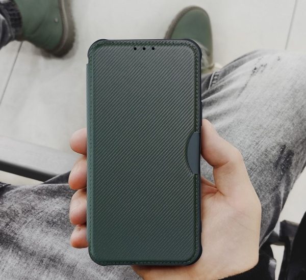 Flipové púzdro RAZOR Book pre Xiaomi Mi 11 Lite 4G/5G / Mi 11 Lite 5G NIE, tmavo zelená