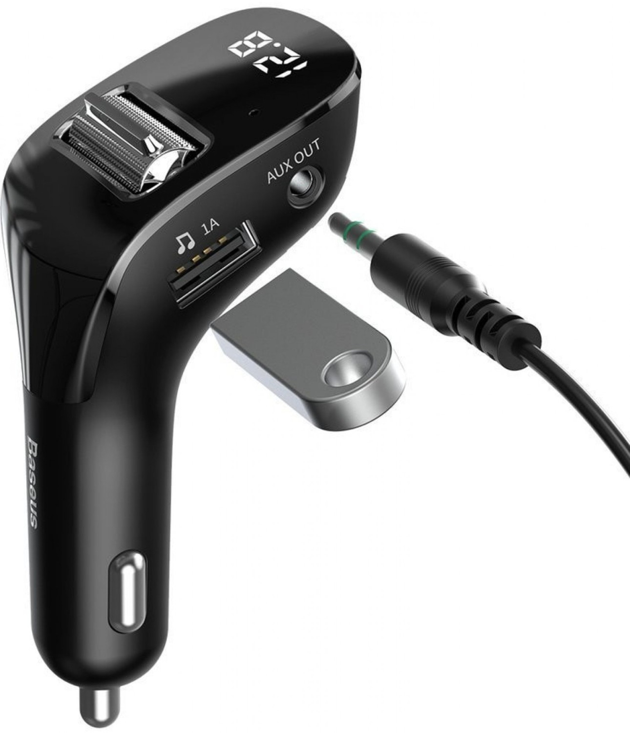 Baseus CCF40-01 Streamer Series Nabíječka do Auta a FM Transmitter Black