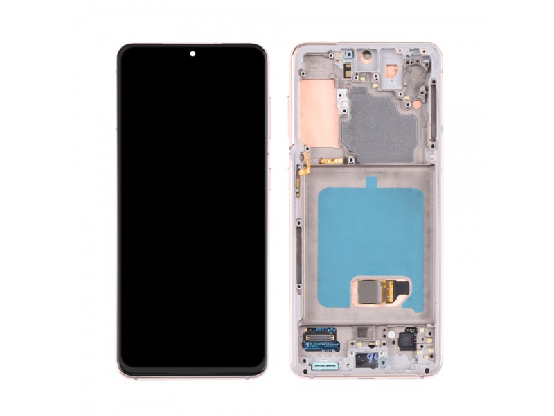 LCD + dotyk + rámček pre Samsung Galaxy S21 5G, phantom grey (Service Pack)