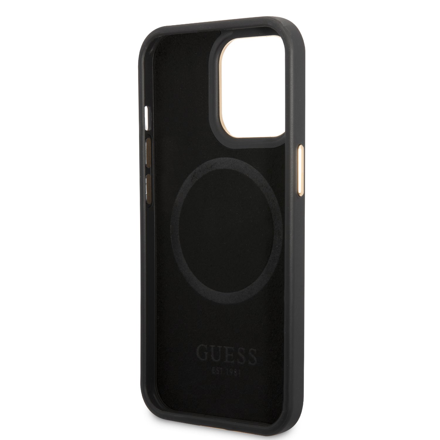 Zadný kryt Guess PU 4G MagSafe pre Apple iPhone 14 Pro Max, čierna
