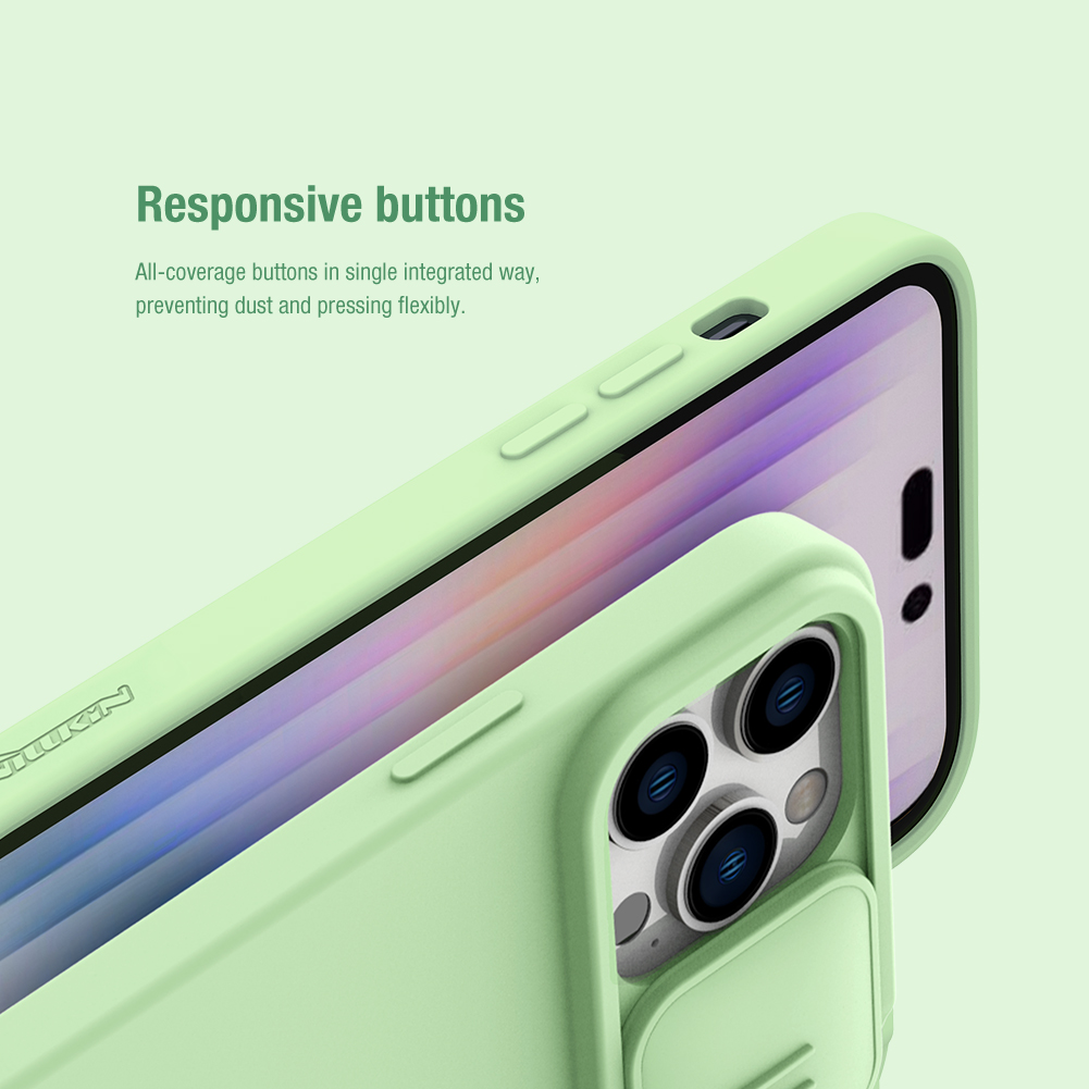 Silikónový kryt Nillkin CamShield Silky pre Apple iPhone 14 Pro Max, zelená