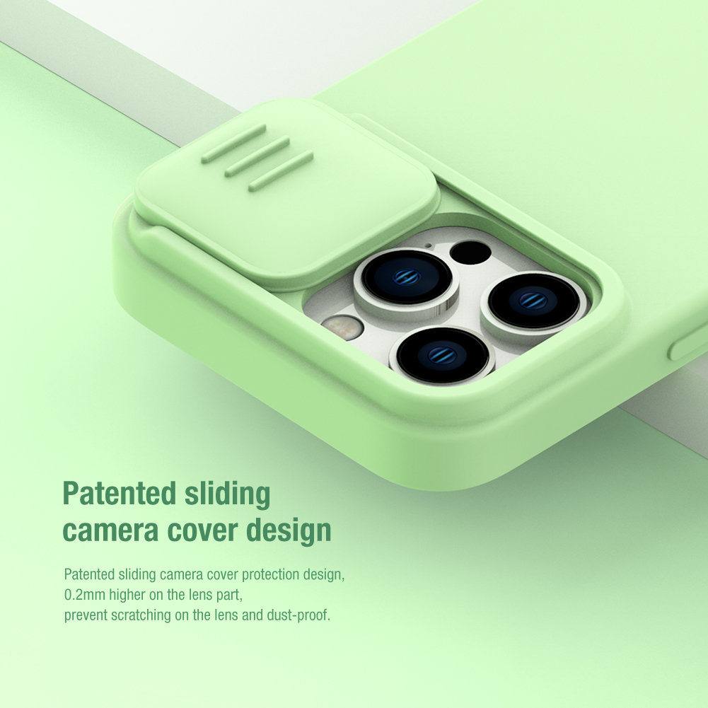 Silikónový kryt Nillkin CamShield Silky pre Apple iPhone 14 Pro Max, zelená