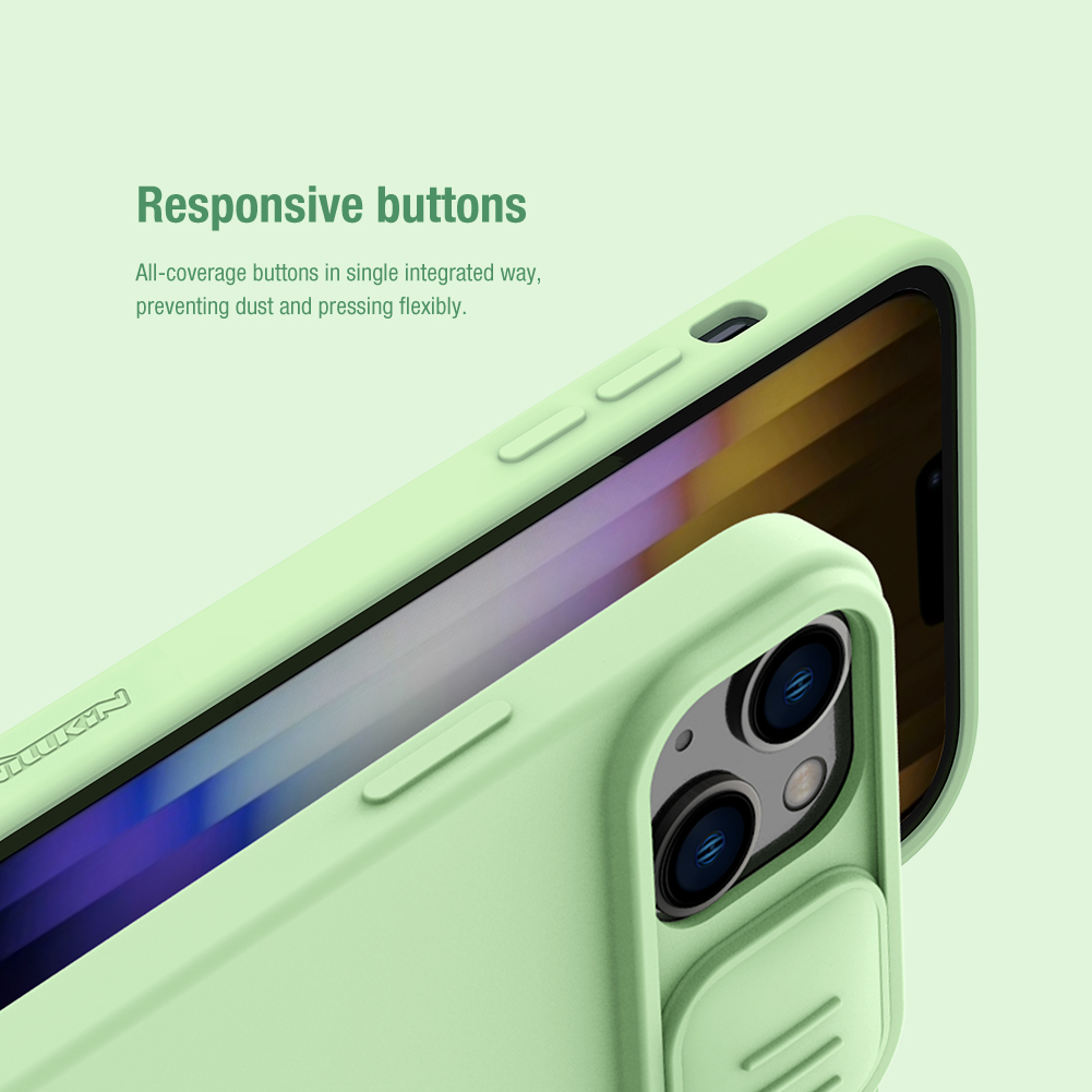 Silikónový kryt Nillkin CamShield Silky pre Apple iPhone 14 Plus, zelená