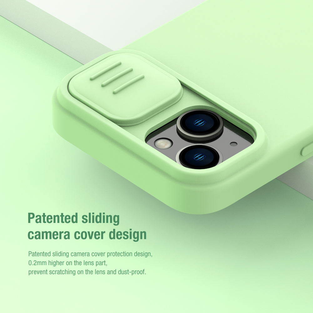 Silikónový kryt Nillkin CamShield Silky pre Apple iPhone 14, zelená