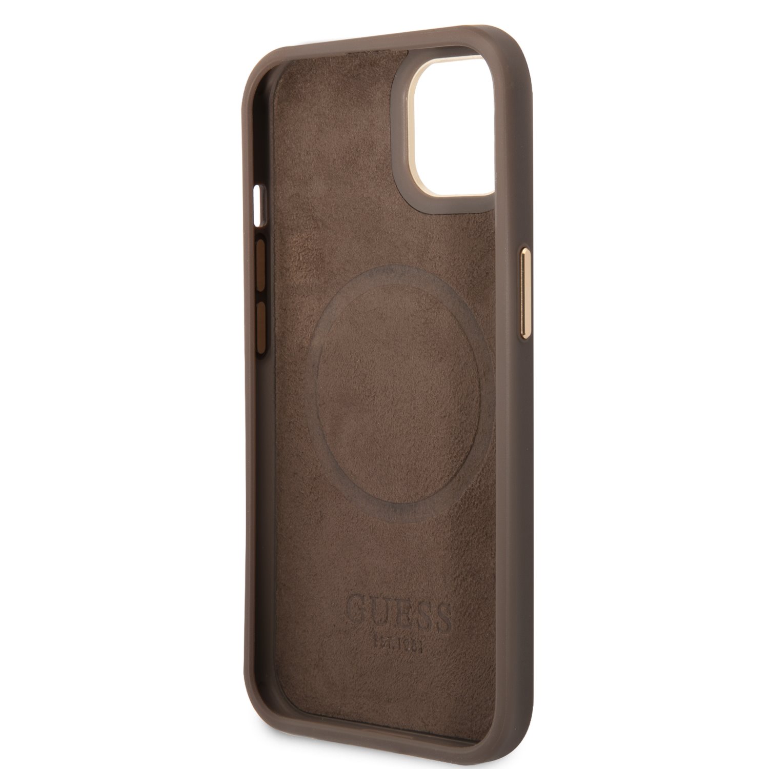 Zadný kryt Guess PU 4G MagSafe pre Apple iPhone 14 Plus, hnedá