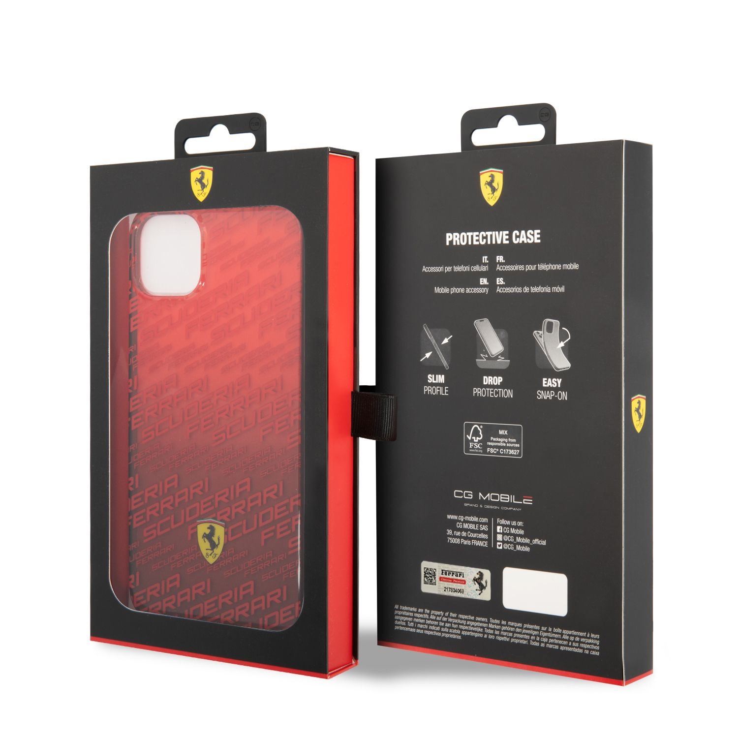 Zadný kryt Ferrari Gradient Allover pre Apple iPhone 14 Plus, červená