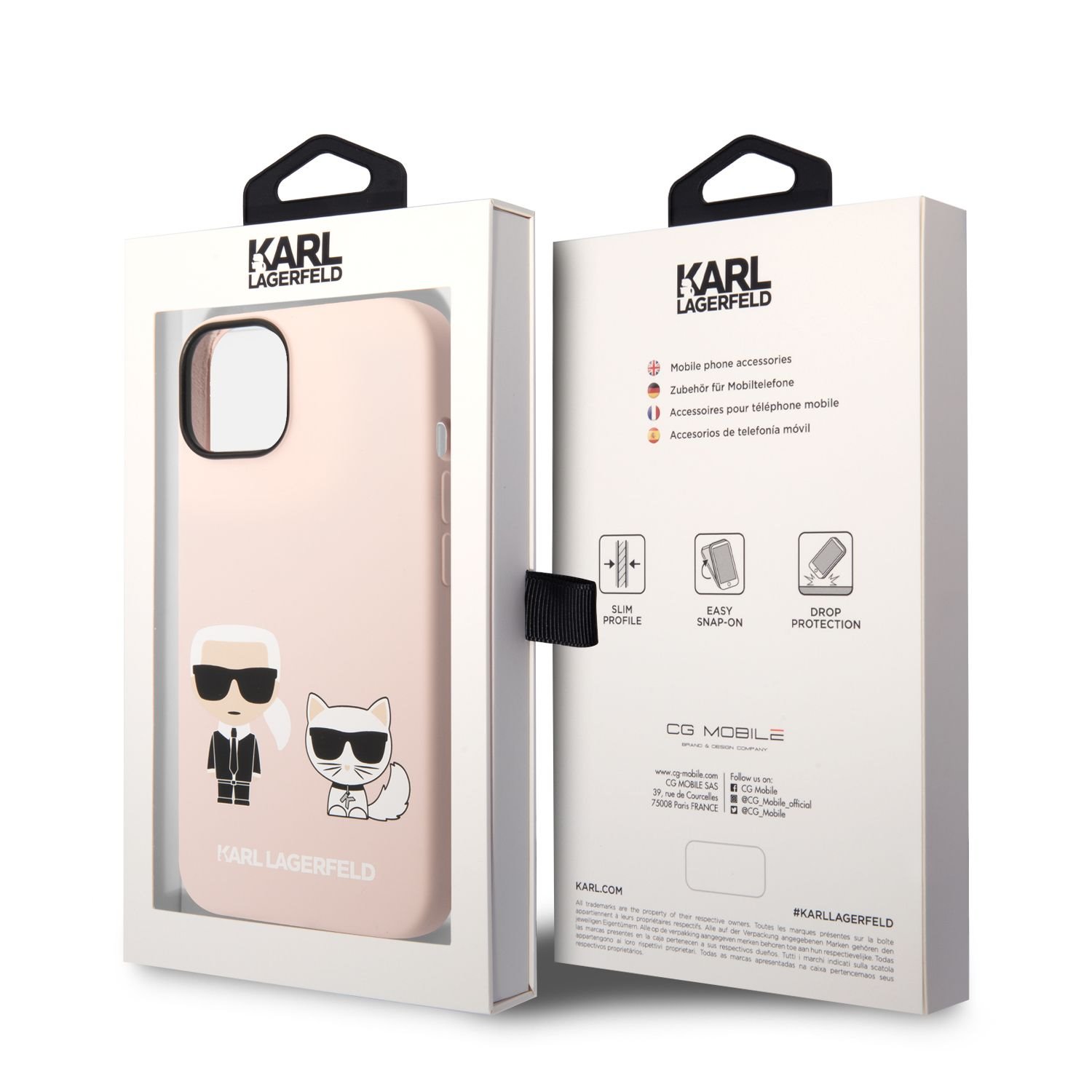 Silikónové puzdro Karl Lagerfeld and Choupette Liquid Silicone pre Apple iPhone 14 Plus, ružová