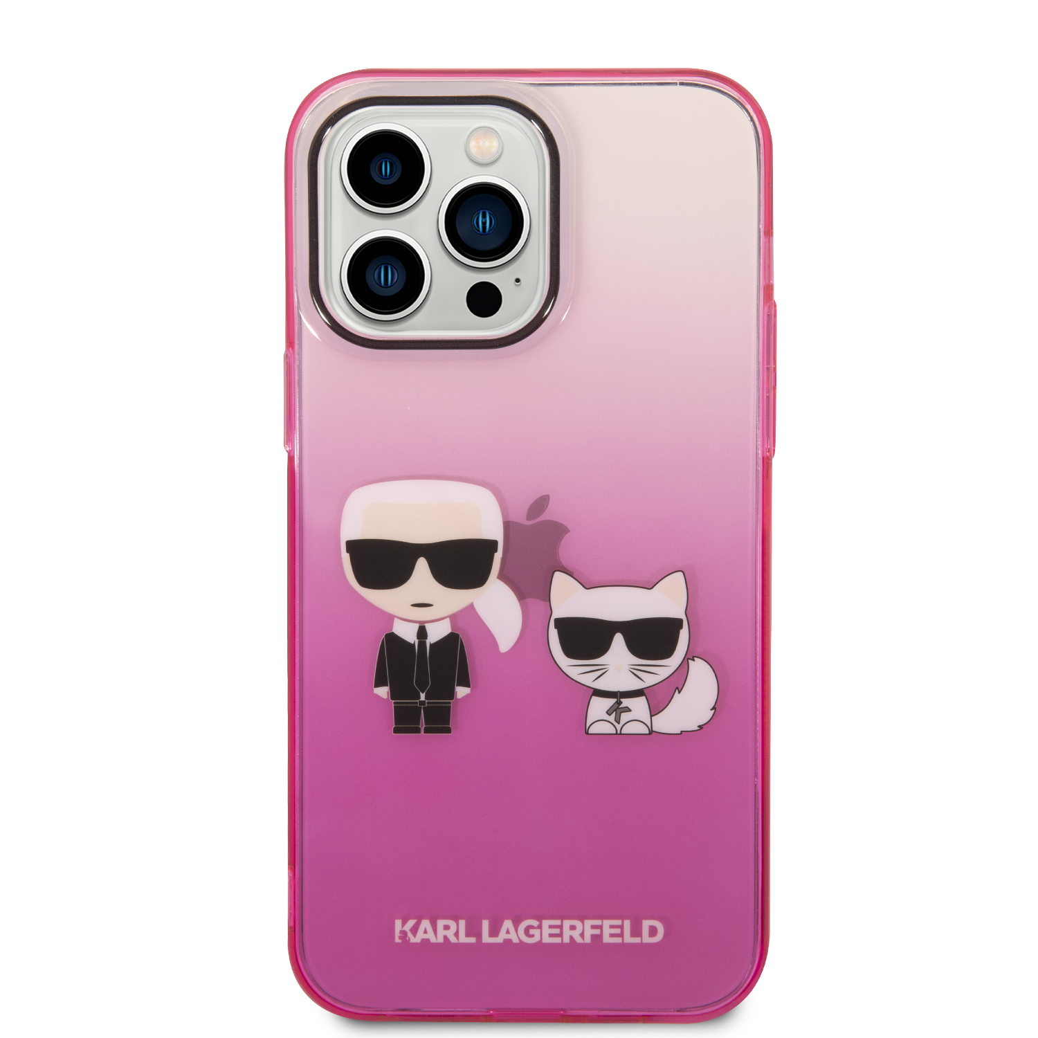 Zadný Kryt Karl Lagerfeld Gradient Karl and Choupette pre Apple iPhone 14 Pro Max, ružová