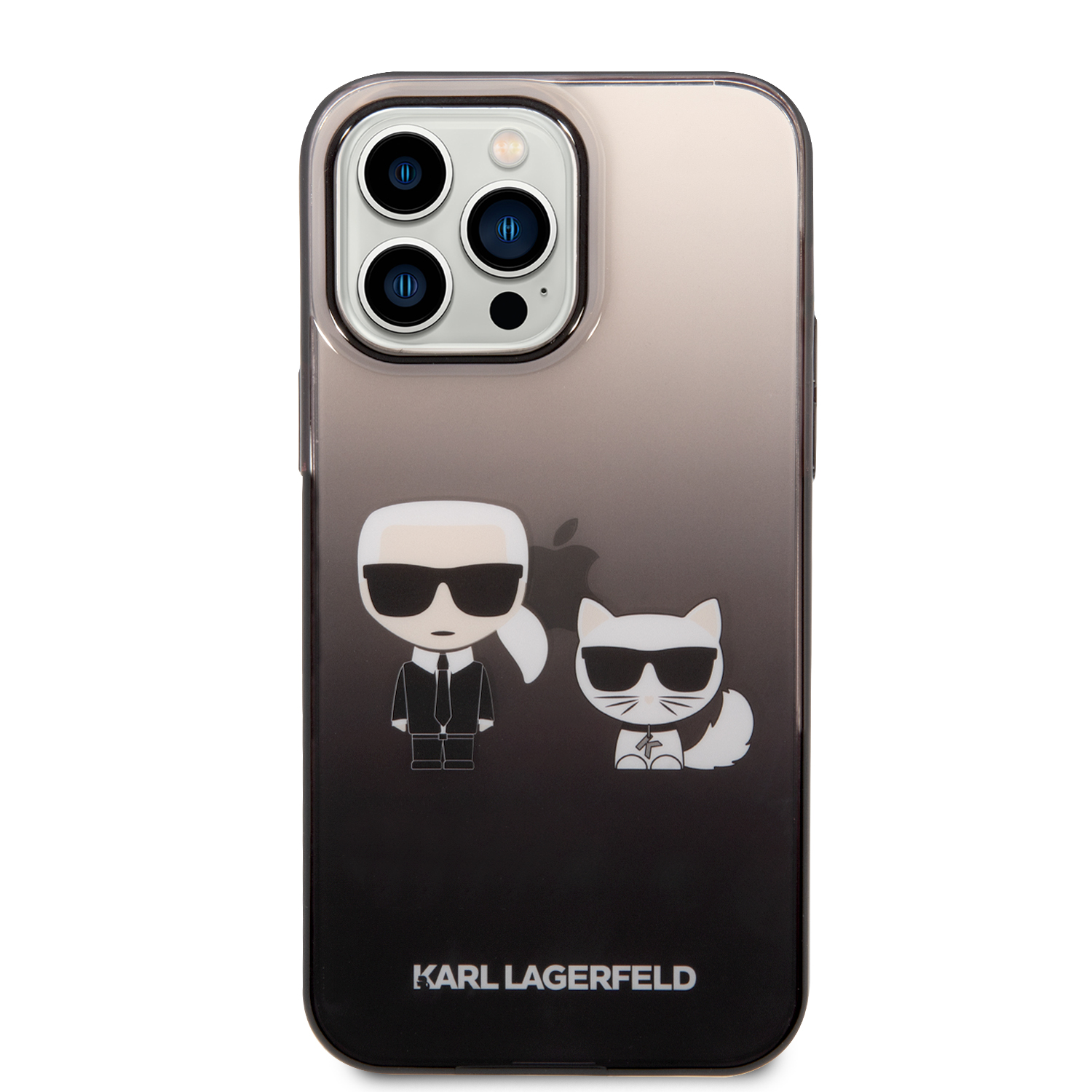 Zadný Kryt Karl Lagerfeld Gradient Karl and Choupette pre Apple iPhone 14 Pro Max, čierna
