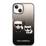 Karl Lagerfeld Gradient Karl and Choupette Zadný Kryt pre iPhone 14 Black