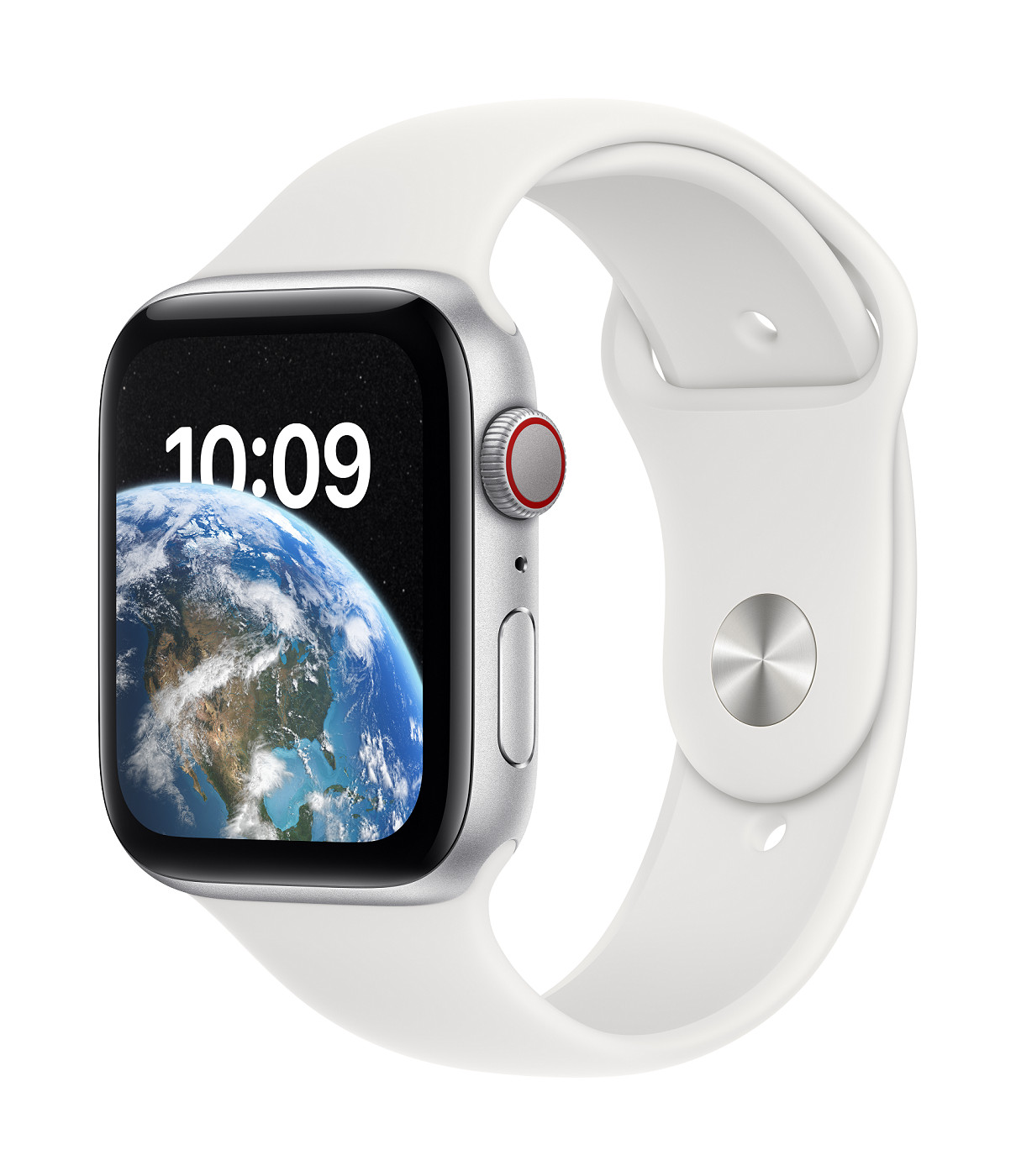 Apple Watch SE Cell/44mm/Silver/Sport Band/White