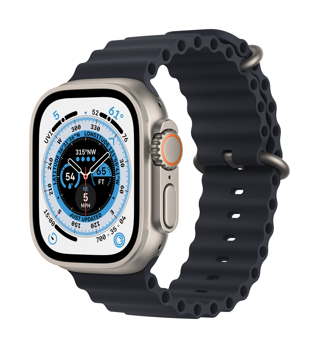 Apple Watch Ultra/49mm/Titan/Sport Band/Midnight Ocean