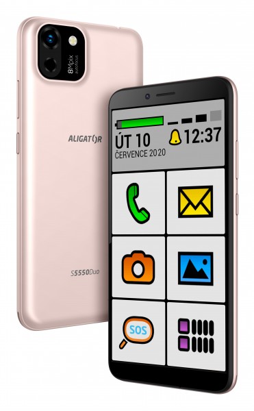 Aligator S5550 SENIOR 2GB/16GB růžová/zlatá
