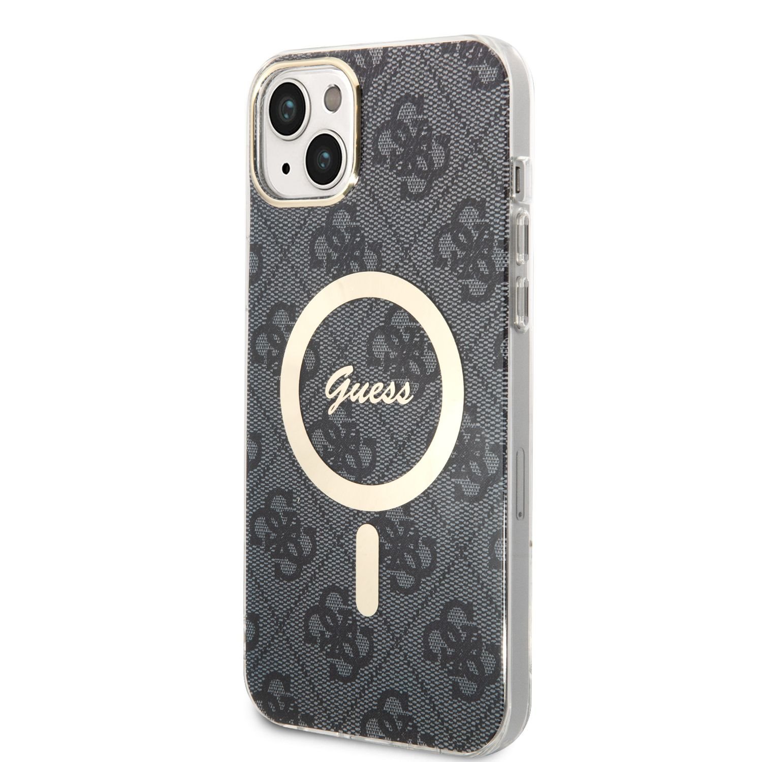Guess 4G MagSafe Kompatibilní Zadní Kryt + Bezdrátová Nabíječka pro iPhone 14 Plus Black