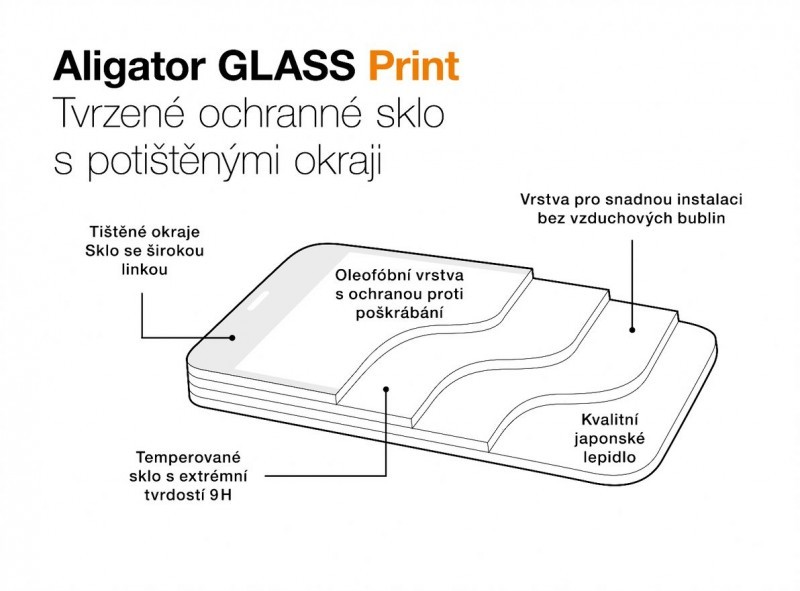 Ochranné tvrzené sklo ALIGATOR PRINT pro Motorola Moto G32, černá