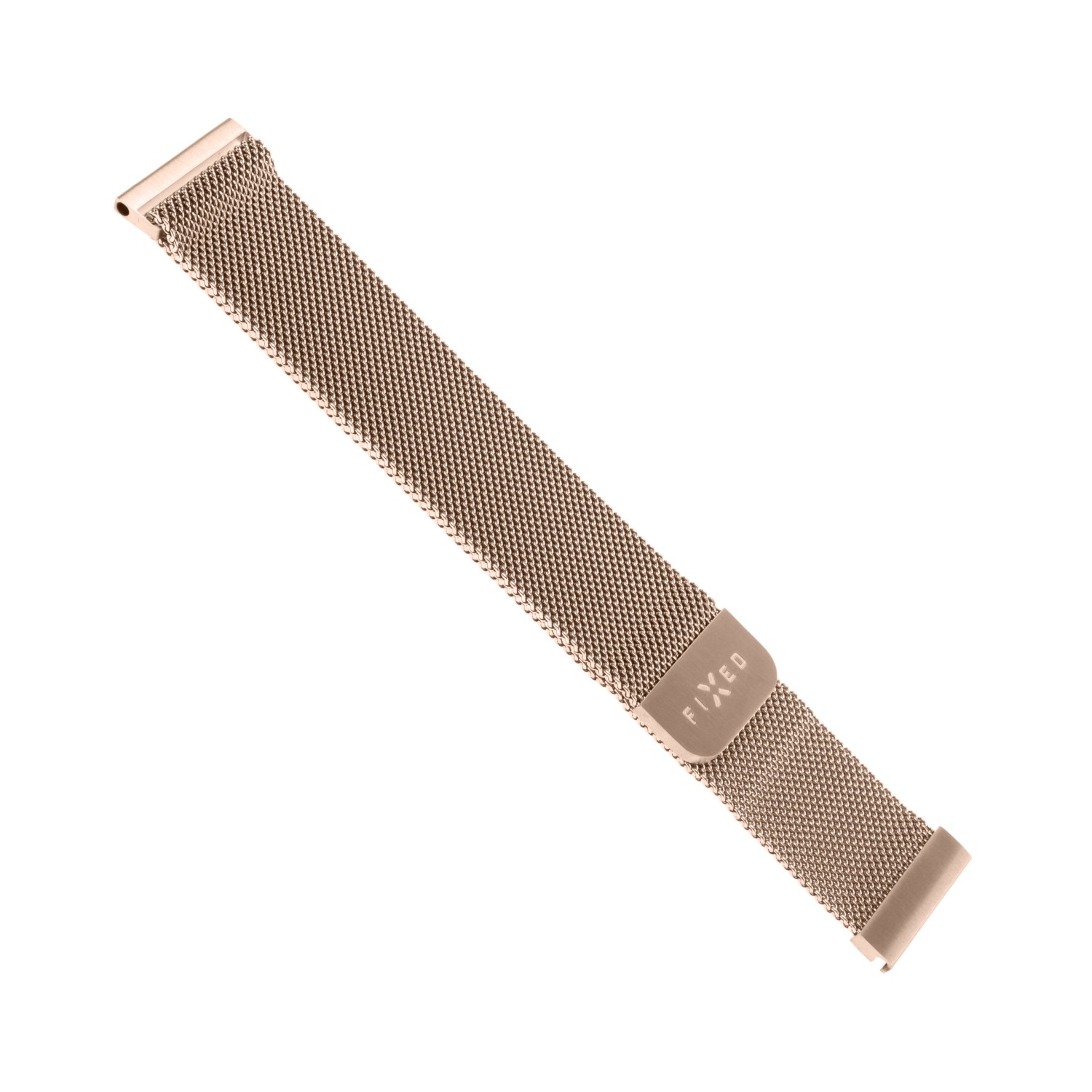 Síťovaný nerezový řemínek FIXED Mesh Strap s Quick Release pro smartwatch 18mm, růžovo zlatá