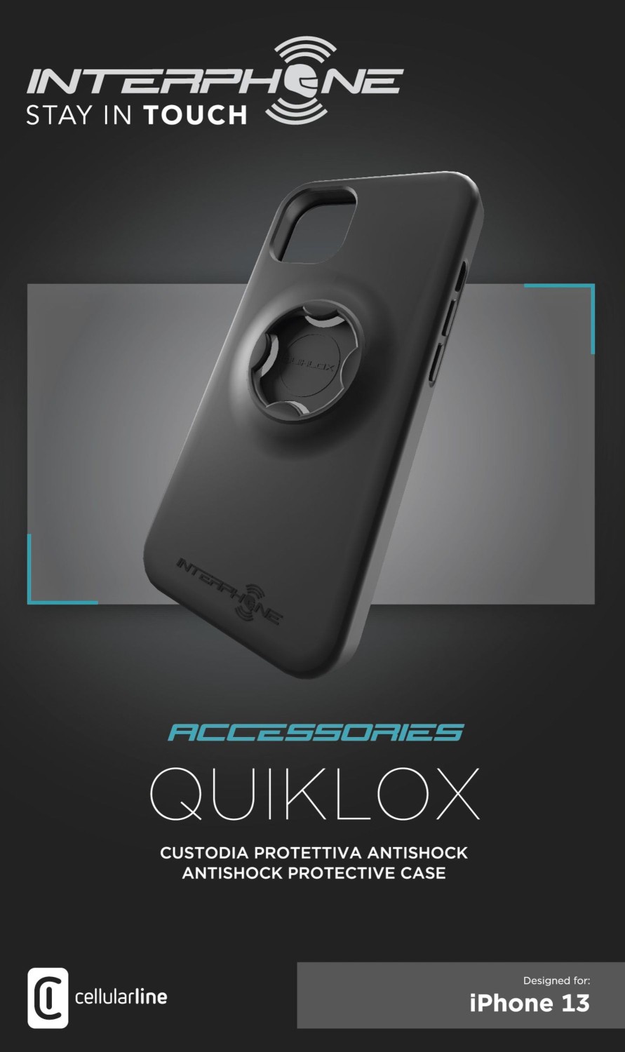 Ochranný kryt Interphone QUIKLOX pre Apple iPhone 13, čierna