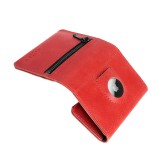 Kožená peňaženka FIXED Tripple Wallet for AirTag z pravej hovädzej kože, červená