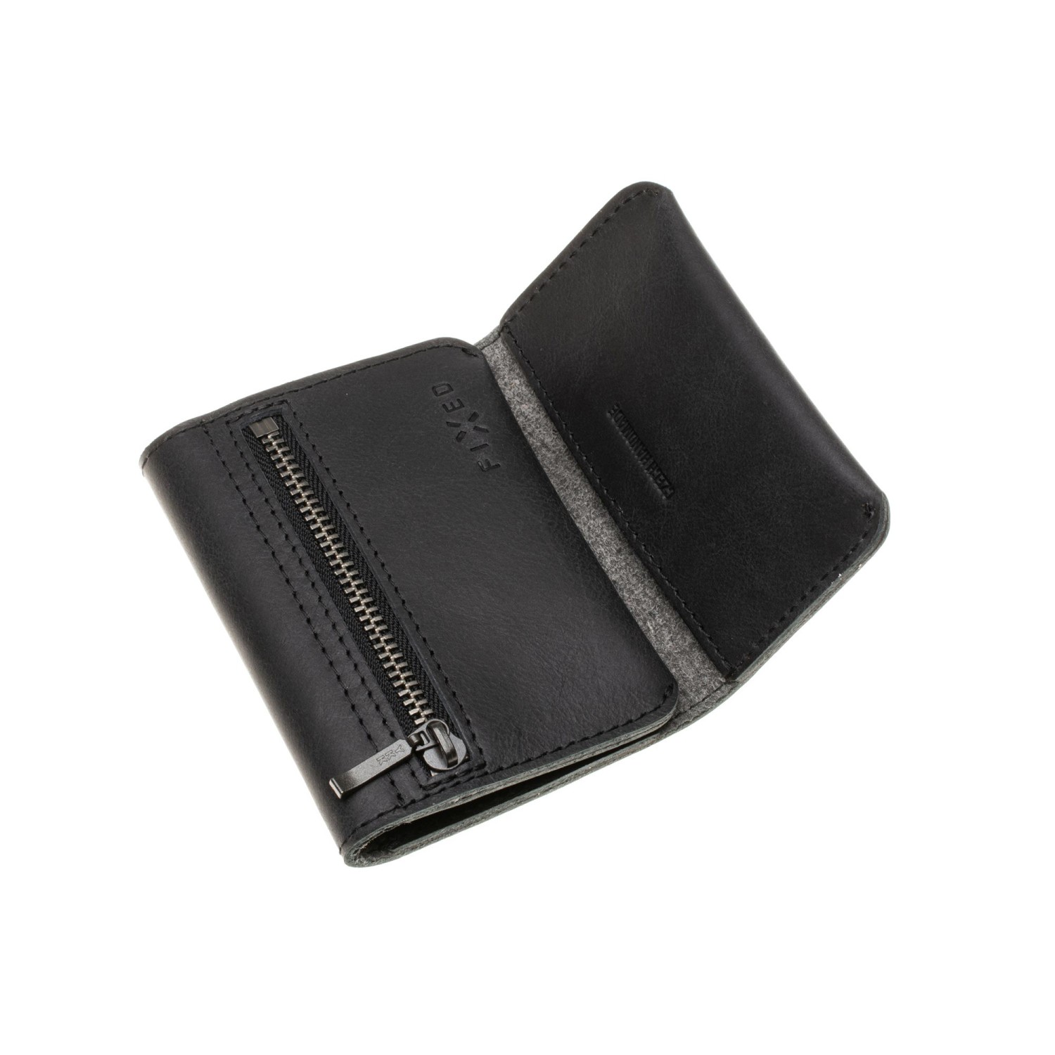Kožená peňaženka FIXED Tripple Wallet for AirTag z pravej hovädzej kože, čierna