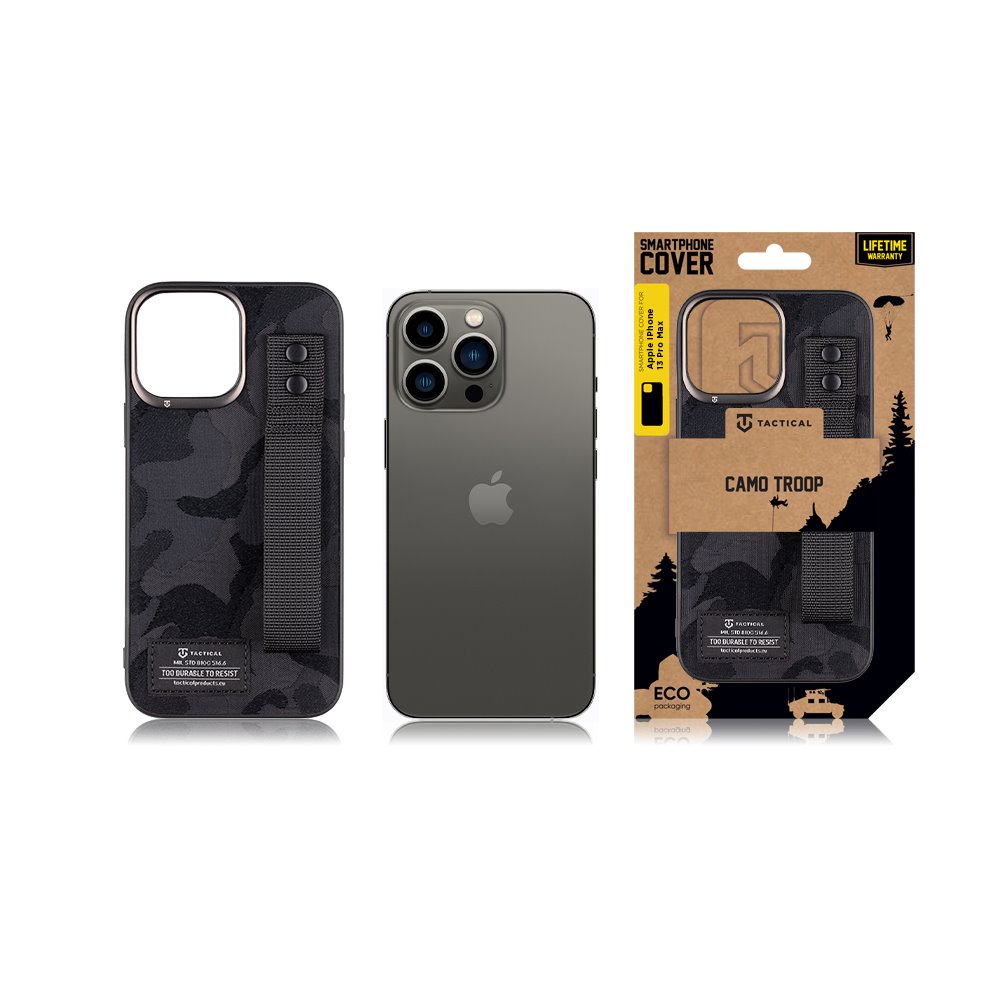 Zadní kryt Tactical Camo Troop pro Apple iPhone 13 Pro Max, černá