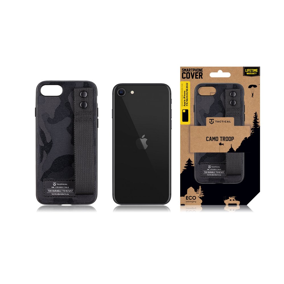 Zadní kryt Tactical Camo Troop pro Apple iPhone 7/8/SE2020/SE2022, černá