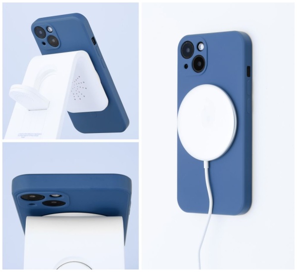 Ochranný silikónový kryt Mag Cover pre Apple iPhone 13, modrá