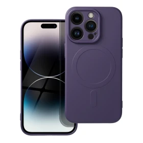 Ochranný silikónový kryt Mag Cover pre Apple iPhone 14 Pro, tmavo fialová