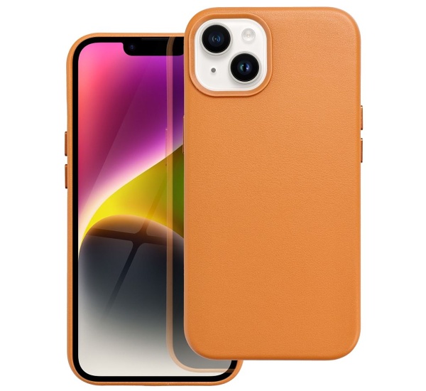 Ochranný kožený kryt Mag Cover pre Apple iPhone 14, oranžová