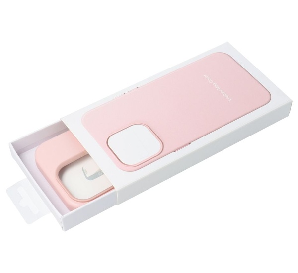 Ochranný kožený kryt Mag Cover pre Apple iPhone 14, svetlo ružová
