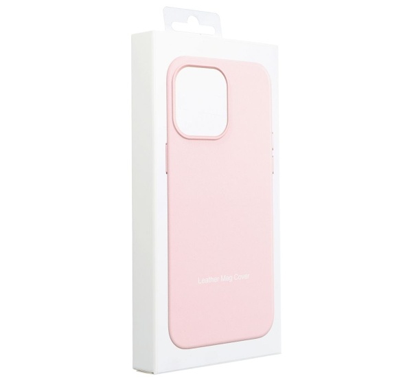Ochranný kožený kryt Mag Cover pre Apple iPhone 14, svetlo ružová