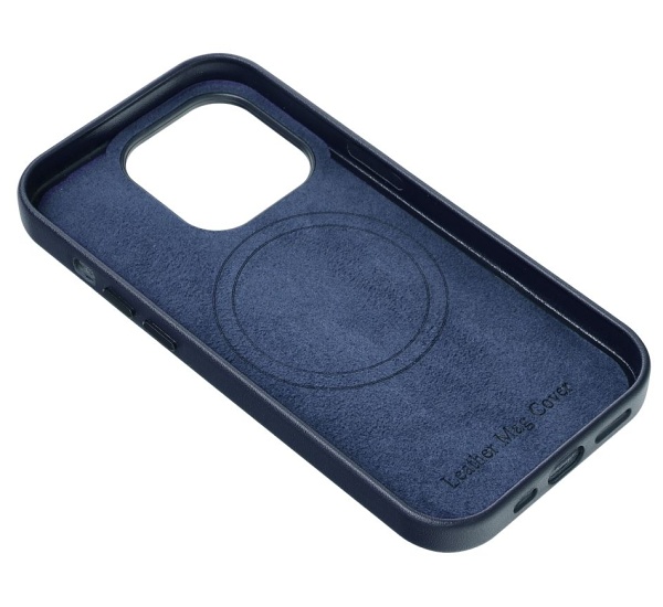 Ochranný kožený kryt Mag Cover pre Apple iPhone 14 Pro Max, indigovo modrá