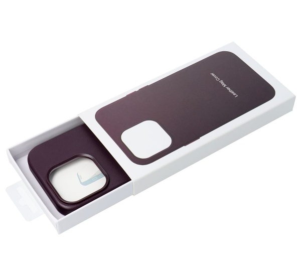Ochranný kožený kryt Mag Cover pre Apple iPhone 14 Pro Max, tmavo fialová