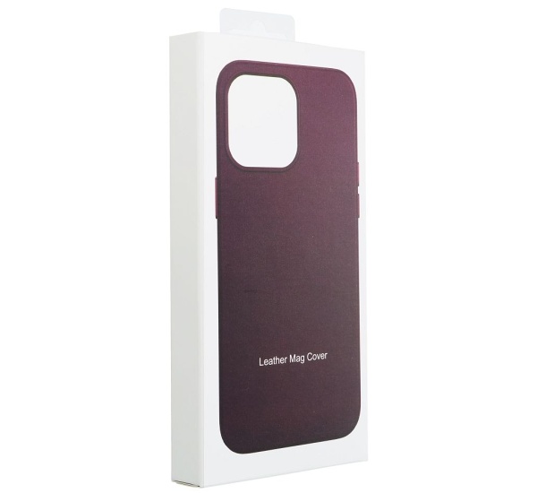 Ochranný kožený kryt Mag Cover pre Apple iPhone 14 Pro, tmavo fialová