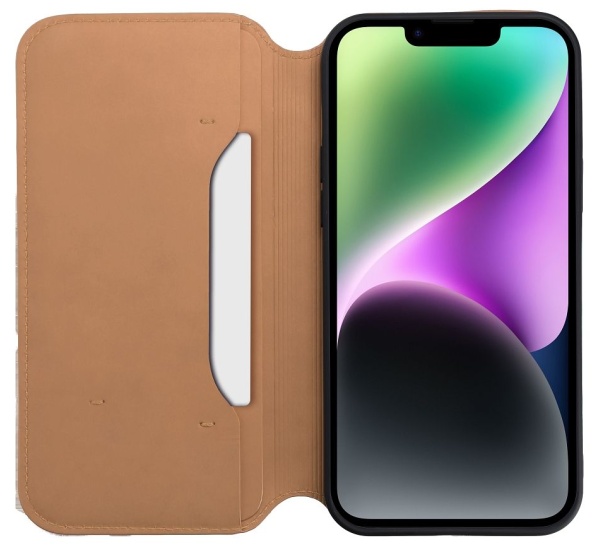 Flipové puzdro Dual Pocket pre Samsung Galaxy S23, zlatá
