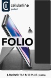 Flipové puzdro so stojanom Cellularline Folio pre Lenovo Tab M10 Plus (3 Gen), čierna