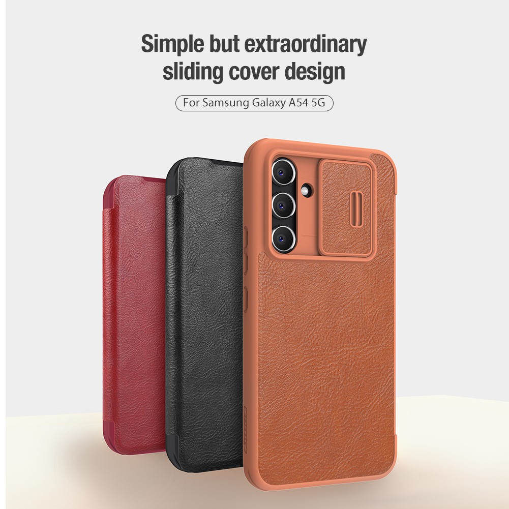 Flipové púzdro Nillkin Qin Book PRO pre Samsung Galaxy A54 5G, červená