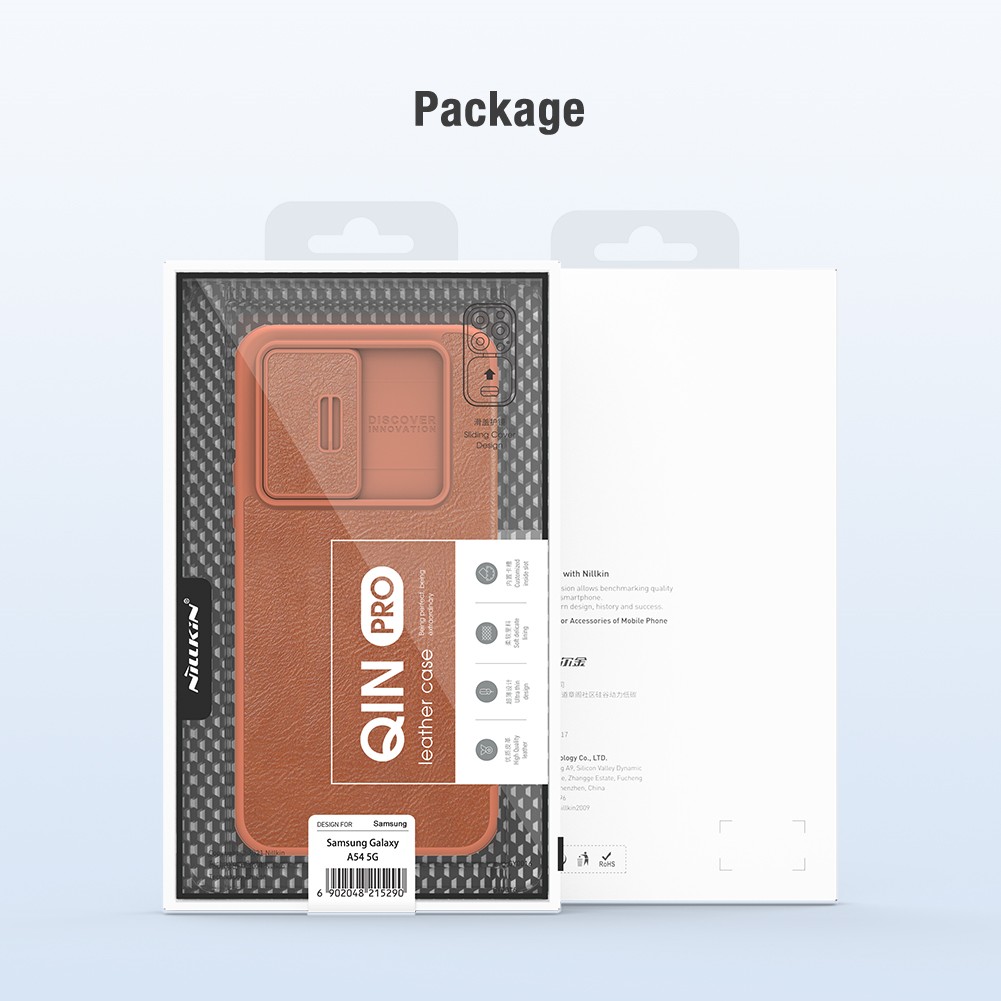 Flipové púzdro Nillkin Qin Book PRO pre Samsung Galaxy A54 5G, hnedá