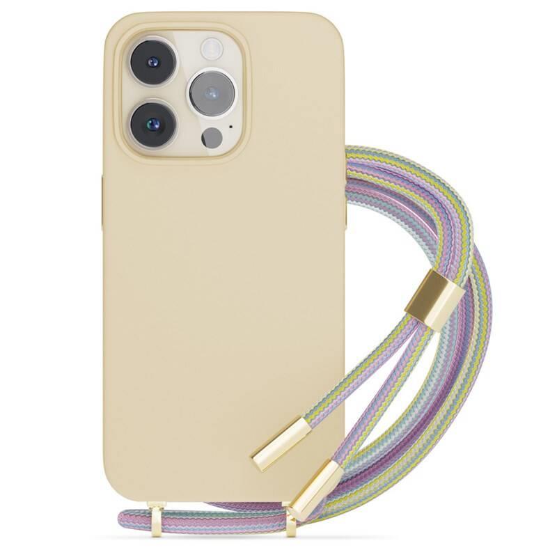 Silikonový zadní kryt se šňůrkou Epico pro iPhone 14 Plus (6,7") růžový