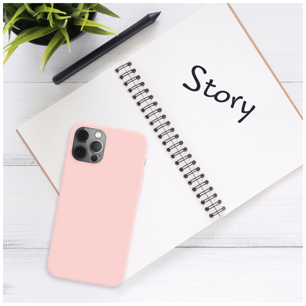 Zadní pogumovaný kryt FIXED Story pro Samsung Galaxy A24, růžový