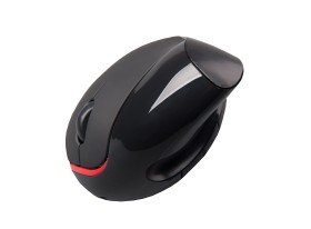 C-TECH Myš VEM-07/Vertikálna/Optická/Bezdrôtová USB/Čierna