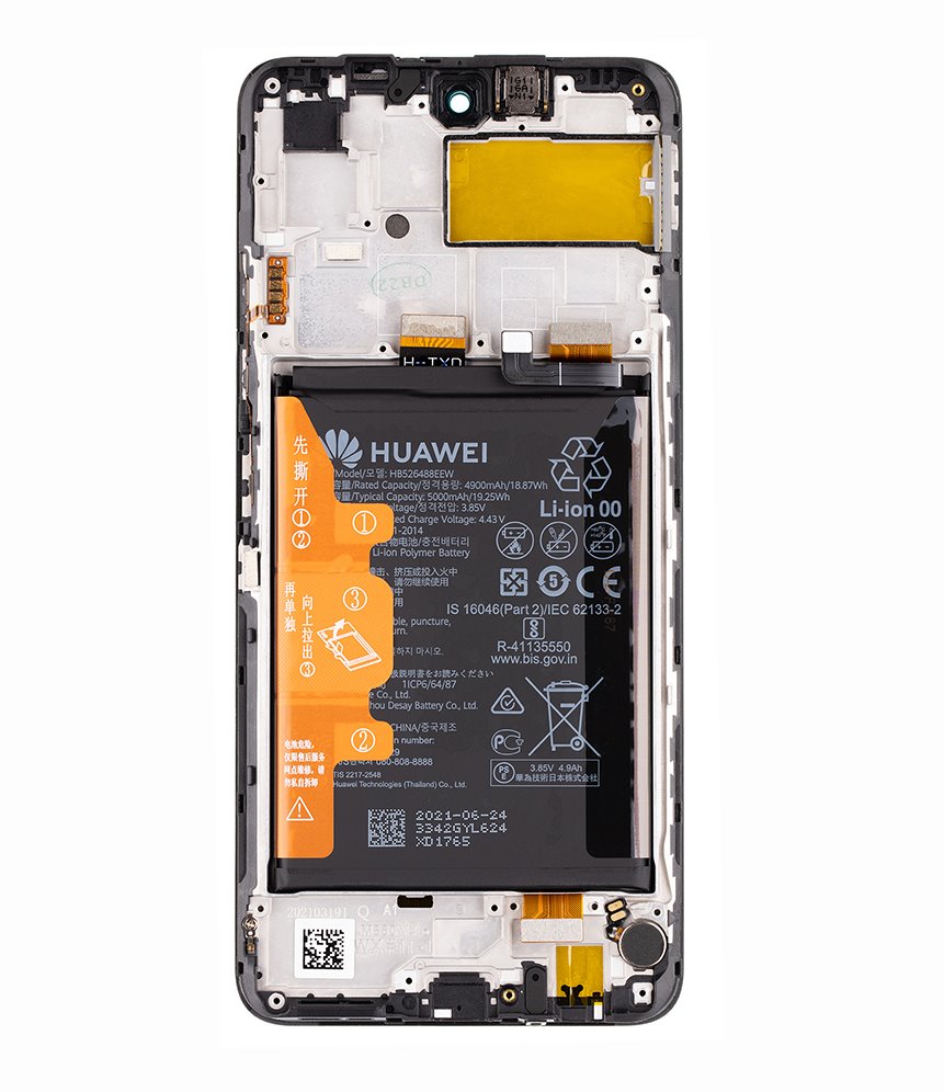 LCD + dotyk + predný kryt + batéria pre Huawei P Smart 2021, black (Service Pack)