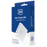 Nabíječka cestovní 3mk Hyper Charger 140W, GaN 3x USB-C (PD) / 2x USB, bílá