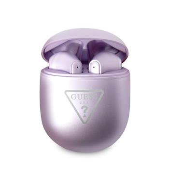 Guess True Wireless Triangle Logo BT5.2 4H Stereo Earphones Glossy Purple