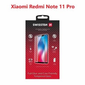 Tvrdené sklo Swissten Full Glue, Color Frame, Case Friendly pre Xiaomi Redmi Note 11 Pro, čierna
