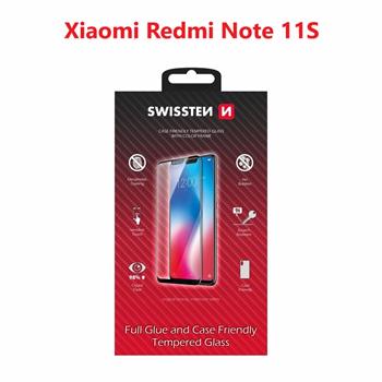 Tvrzené sklo Swissten Full Glue, Color Frame, Case Friendly pro Xiaomi Redmi Note 11s, černá