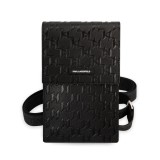 Karl Lagerfeld Saffiano Monogram Wallet Phone Bag Black