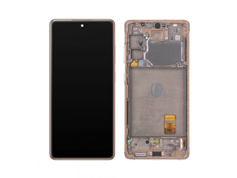 LCD + dotyk + rámček pre Samsung Galaxy S20 FE 5G/4G 2020, oranžová (Service Pack)