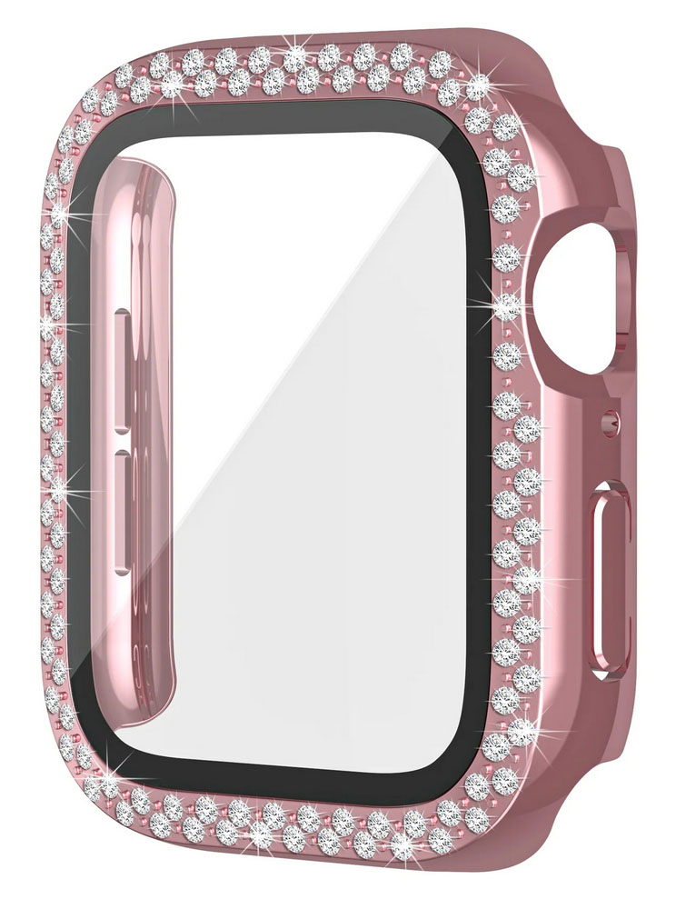 Pouzdro Worryfree Bling Bumper Case pro Apple Watch 41mm, růžová