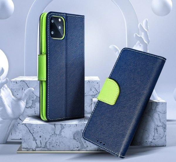 Pouzdro kniha Fancy pro Xiaomi Redmi Note 12 4G, modro-limetková